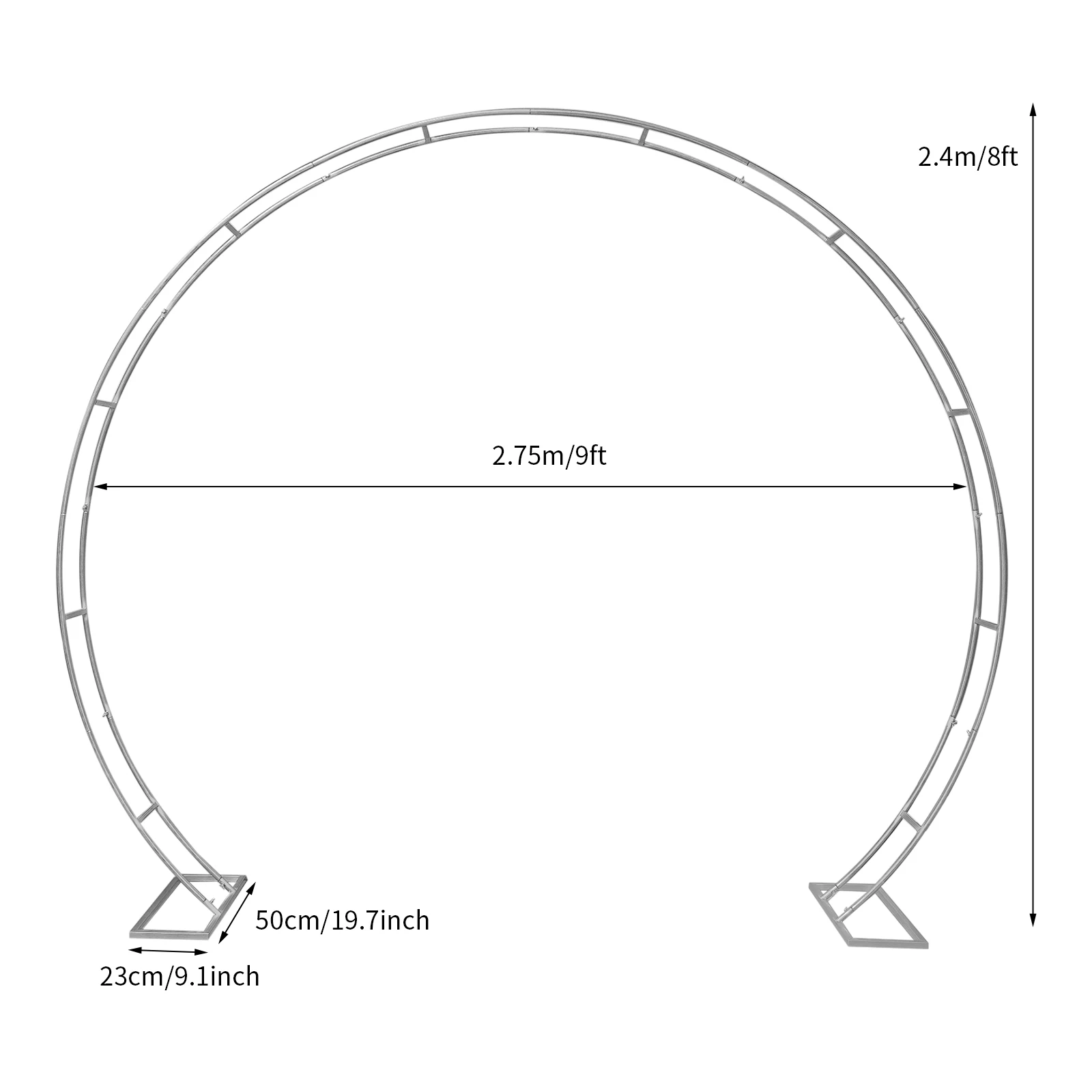 

8 Ft Round Balloon Arch Stand Kit, Round Backdrop Stand, Metal Circle Balloon Arch Frame, Double Pole Backdrop Stand Arch