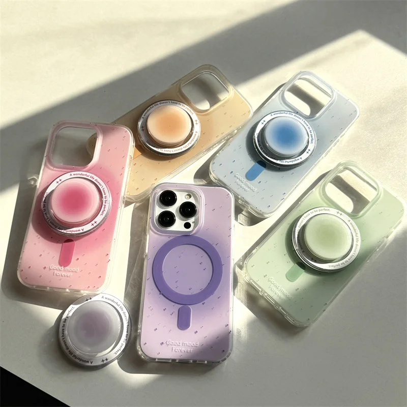 Art Colorful Splash-ink Magnetic Phone Case For iPhone 15 Pro 13 12 14 Pro Max Cover with Magsafe Holder Silicone Cute Cases