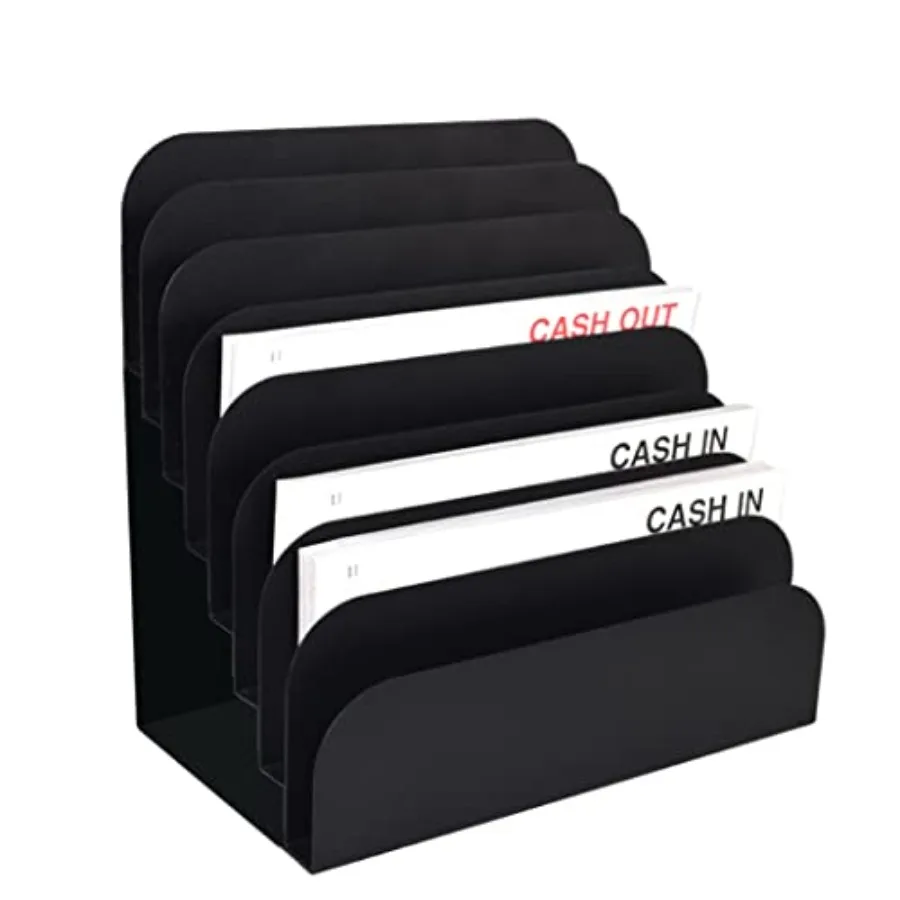 

STEELMASTER Steel Cashier Pad Rack - 8 Slot File and Desk Organizer - Paper Organizer - Black Powder Coat Finish - Scratch and