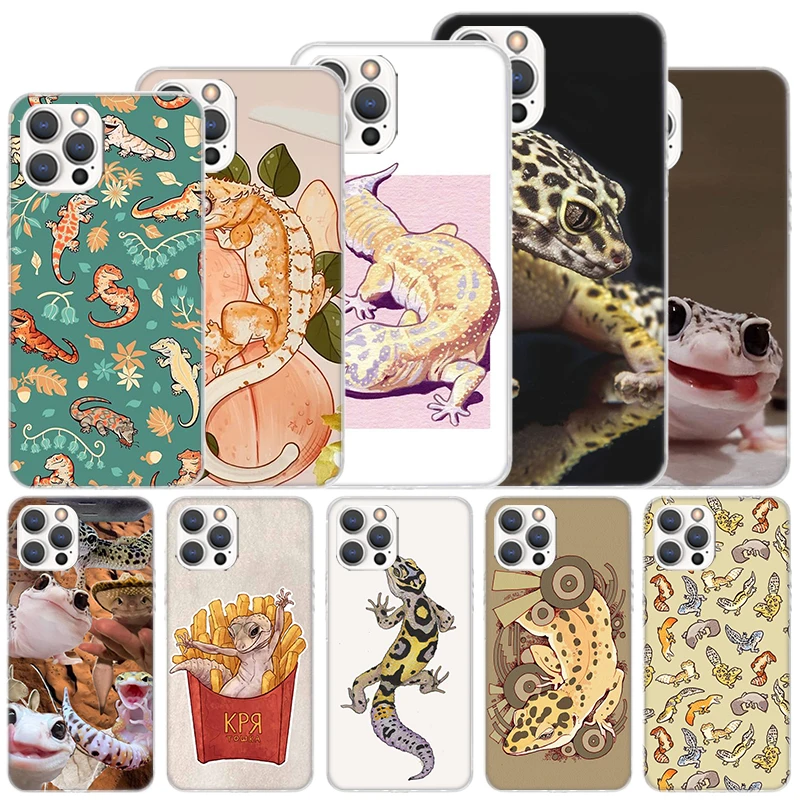 Lizards Geckos Soft Case For iPhone 16 17 Air 16E 15 Plus 11 12 13 Mini 14 Pro Max Phone Cover Apple 7 8 SE Coque Funda 16 17 Ai