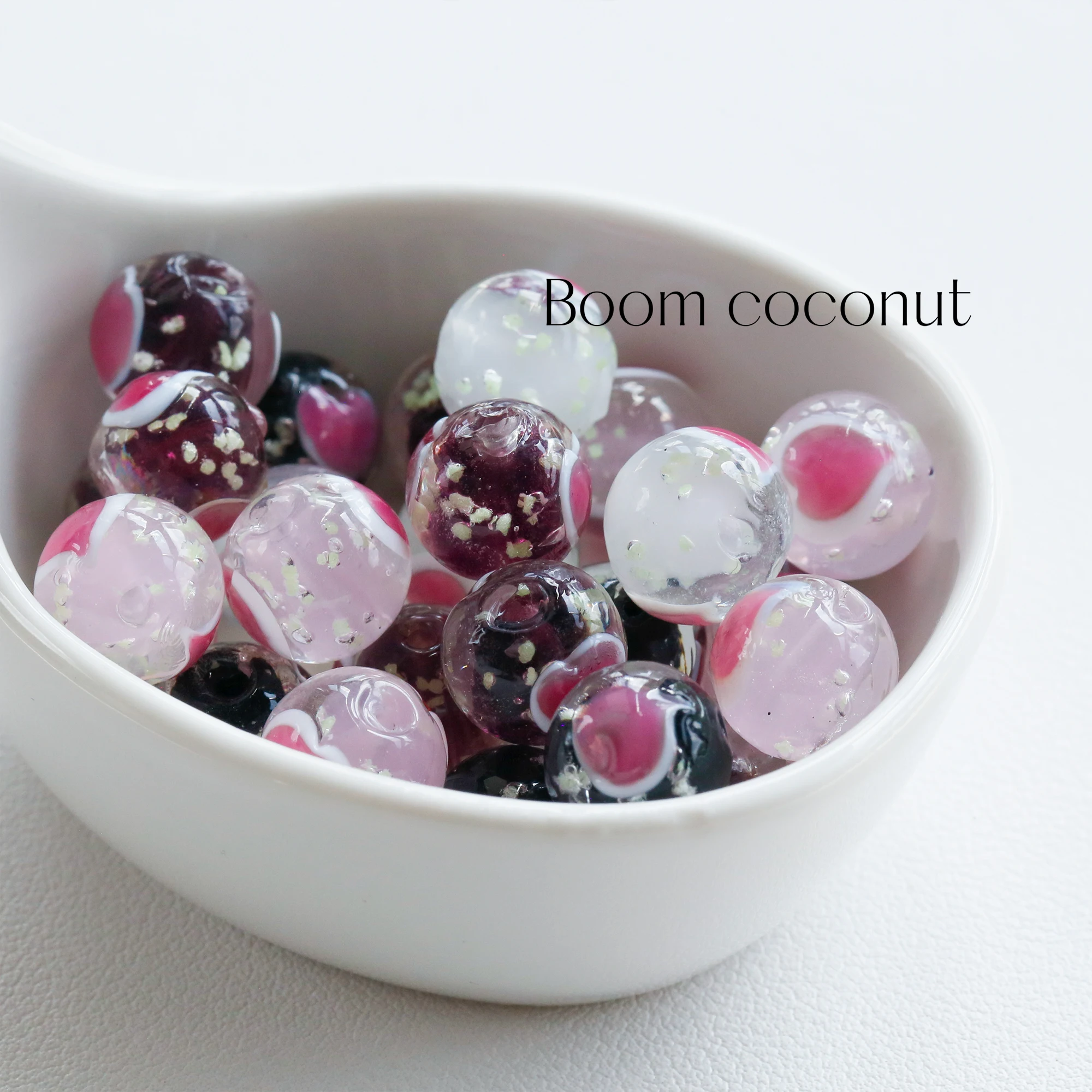 

Бусины из стекла 2 мм ручной росписи в форме сердца и круглые бусины для ночников, аксессуары для цепочек для мобильных телефонов, материалы для изготовления модных украшений ручной работы