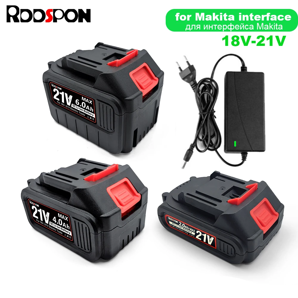 Bateria de Iões de Lítio Recarregável 18v21v para Interface Makita 6000mah Bateria de Lítio 4000mah 2000mah