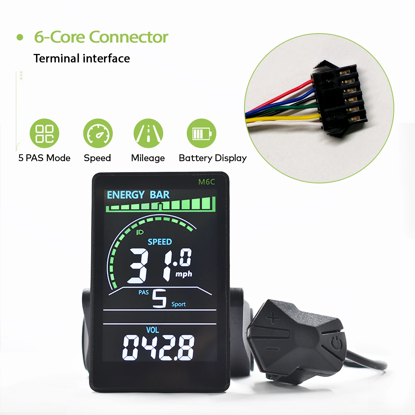 Haytrix】 Elektrische fietscomputer Digitale veelkleurige snelheidsmeter Stopwatch Elektronische fietskilometerteller Ebike-accessoires