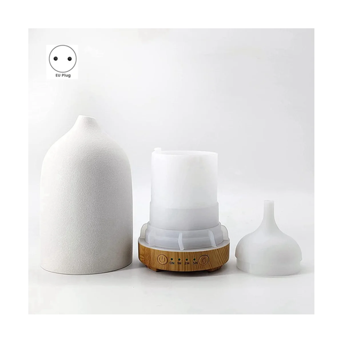 250ML Aromatherapy Essential Oil Diffuser Air Humidifier Cool with 7 Color LED Lights Ceramic Diffuser for Home-EU Plug