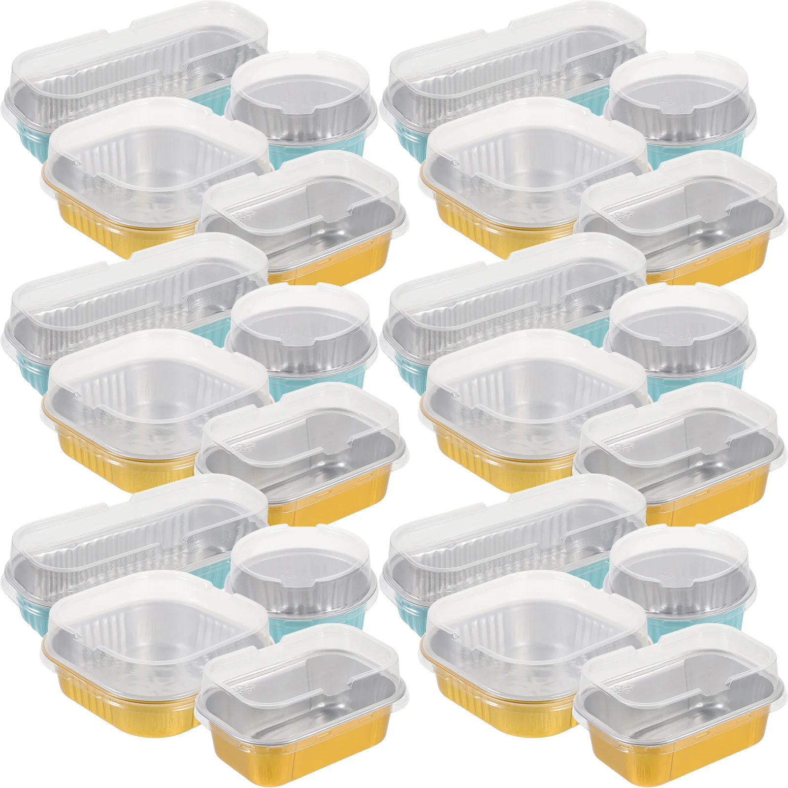 

40Sets Aluminum Foil Disposable Baking Pans Cake Pans for Cupcakes Egg Tarts Pies Home Kitchen Baking Supplies