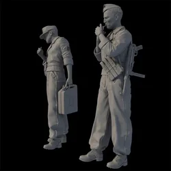 1/35 Resin Soldier Model II Smoking Soldiers GK White Model Handmade Theme Unassembled and Unpainted