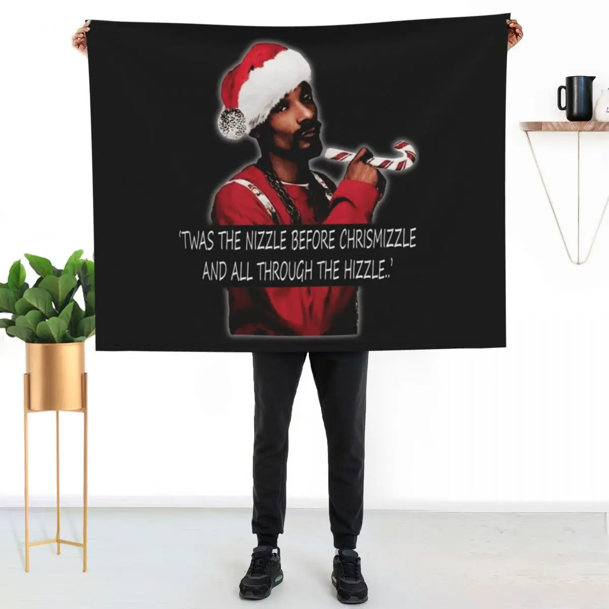 Twas the nizzle before chrismizzle and all through the hizzle.. Classic Throw Blanket Vintage Flannels Blankets