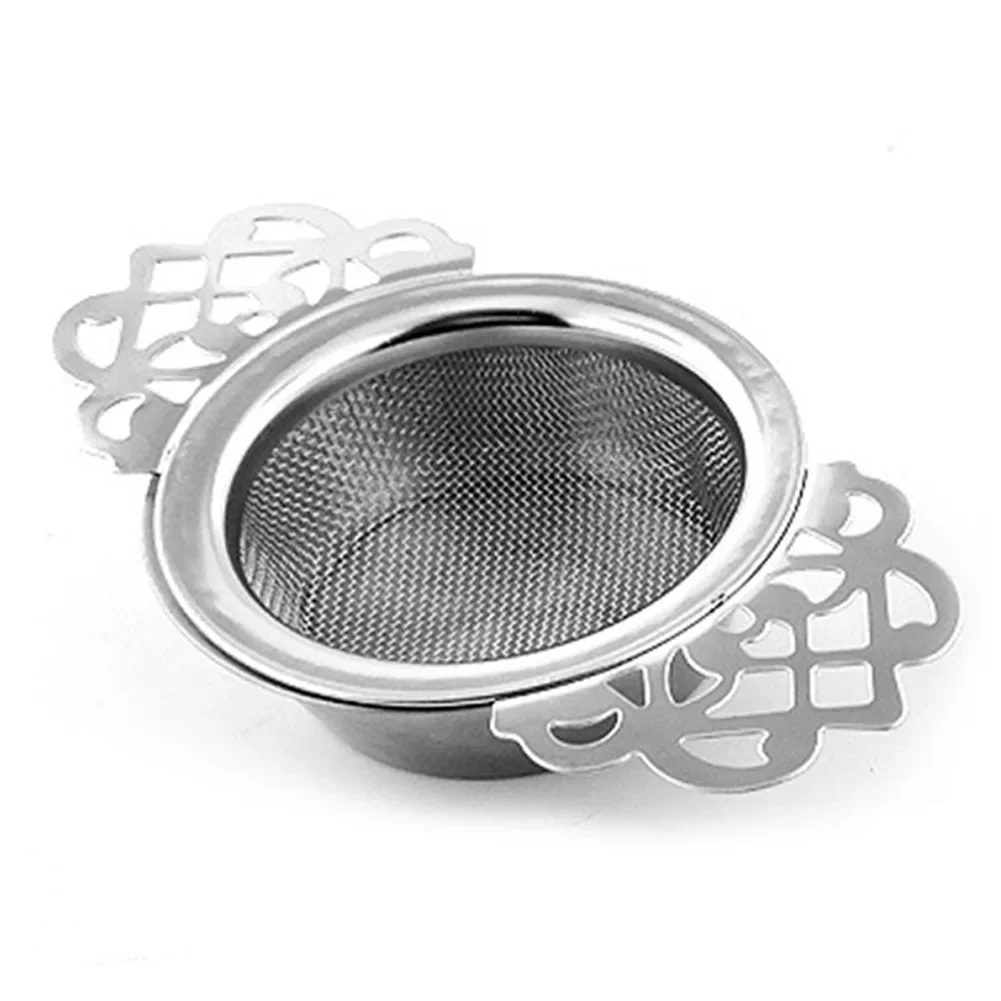 

Double Ear Spice Infuser Filter Loose Leaf With Drip Bowl Tea Strainer Tea With Double Wing Handles Stainless Steel Kitchen Tool