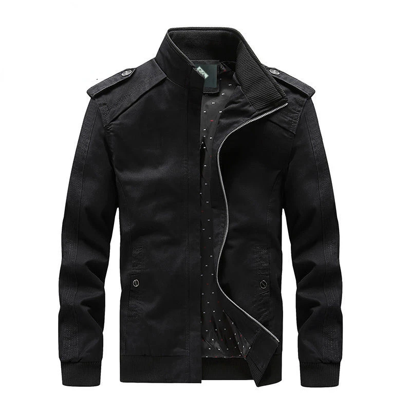 Chaqueta Bomber de algodón con cremallera para hombre, marca de lujo exteriores militares de prendas de vestir, ropa de motocicleta, rompevientos, prendas de vestir exteriores delgadas, otoño