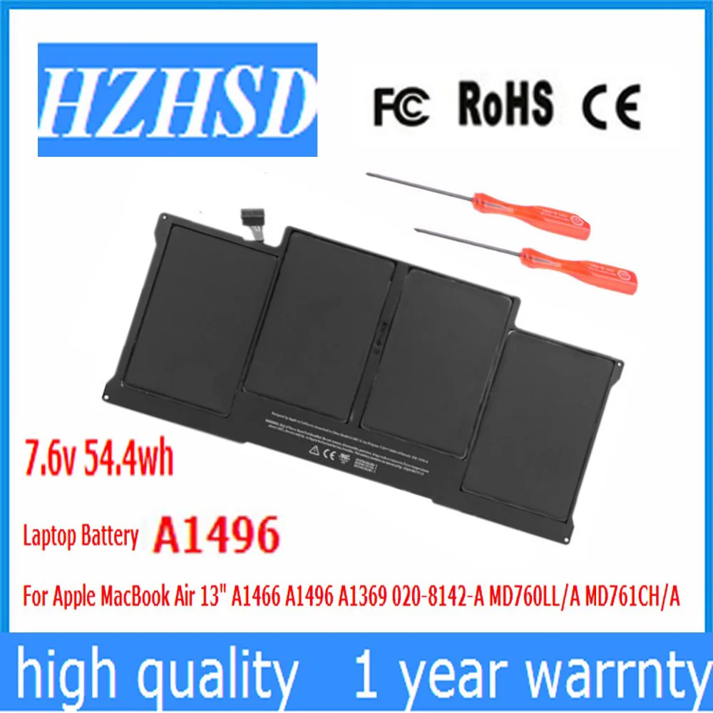 A1496 7.6v 54.4wh new Original Laptop Battery For APPLE MACBOOK AIR 13.3 A1466A1369 MD760LL/A MD761CH  MD761CH 2012-2017 year