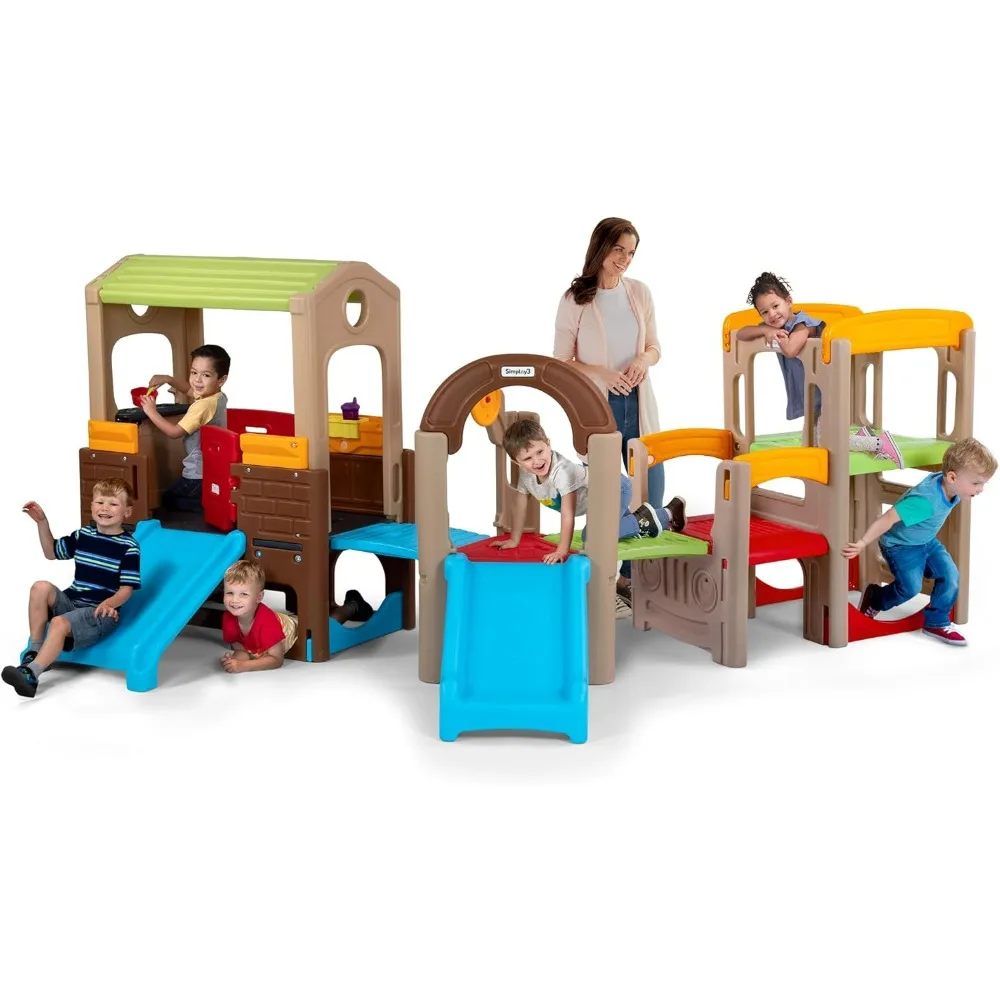 

Playhouses, Heavy Duty Plastic Outdoor Playhouse, Strong and Durable Structure Playhouses, Young Explorers Modular Play System