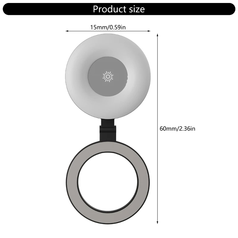 Luce riempimento pieghevole portatile con attacco magnetico per telefoni, laptop, computer, creatori contenuti per social