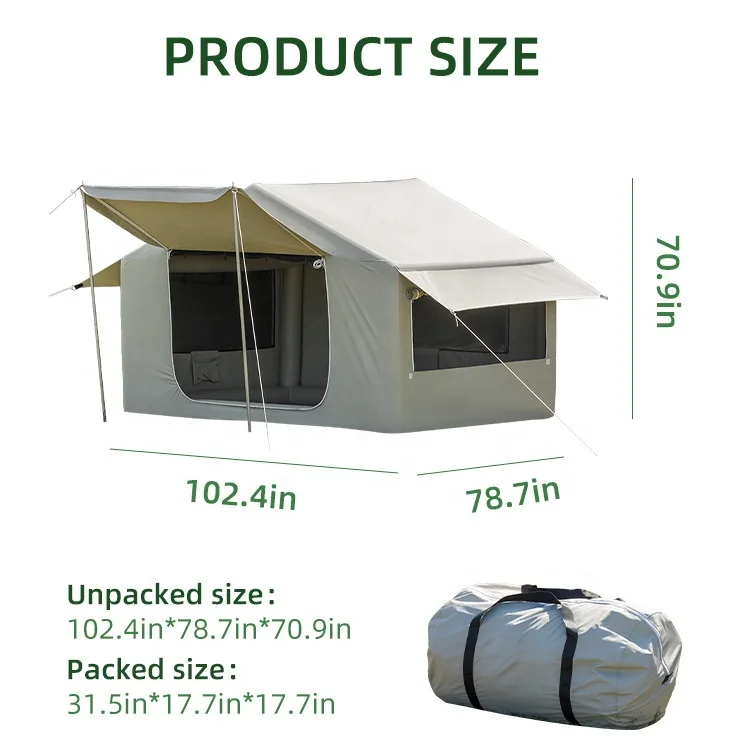 2-4 Person Quick Setting Large Inflatable Camping Tent Portable Outdoor Glamping House Tent Air Tube Tent