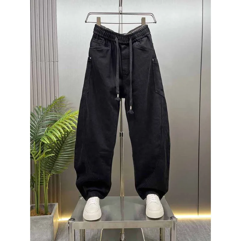 

Trendy Brand Loose Casual Jeans Men's 2025 Spring and Autumn Fashion Ruffian Handsome Straight Scimitar Pants Wide-leg Trousers