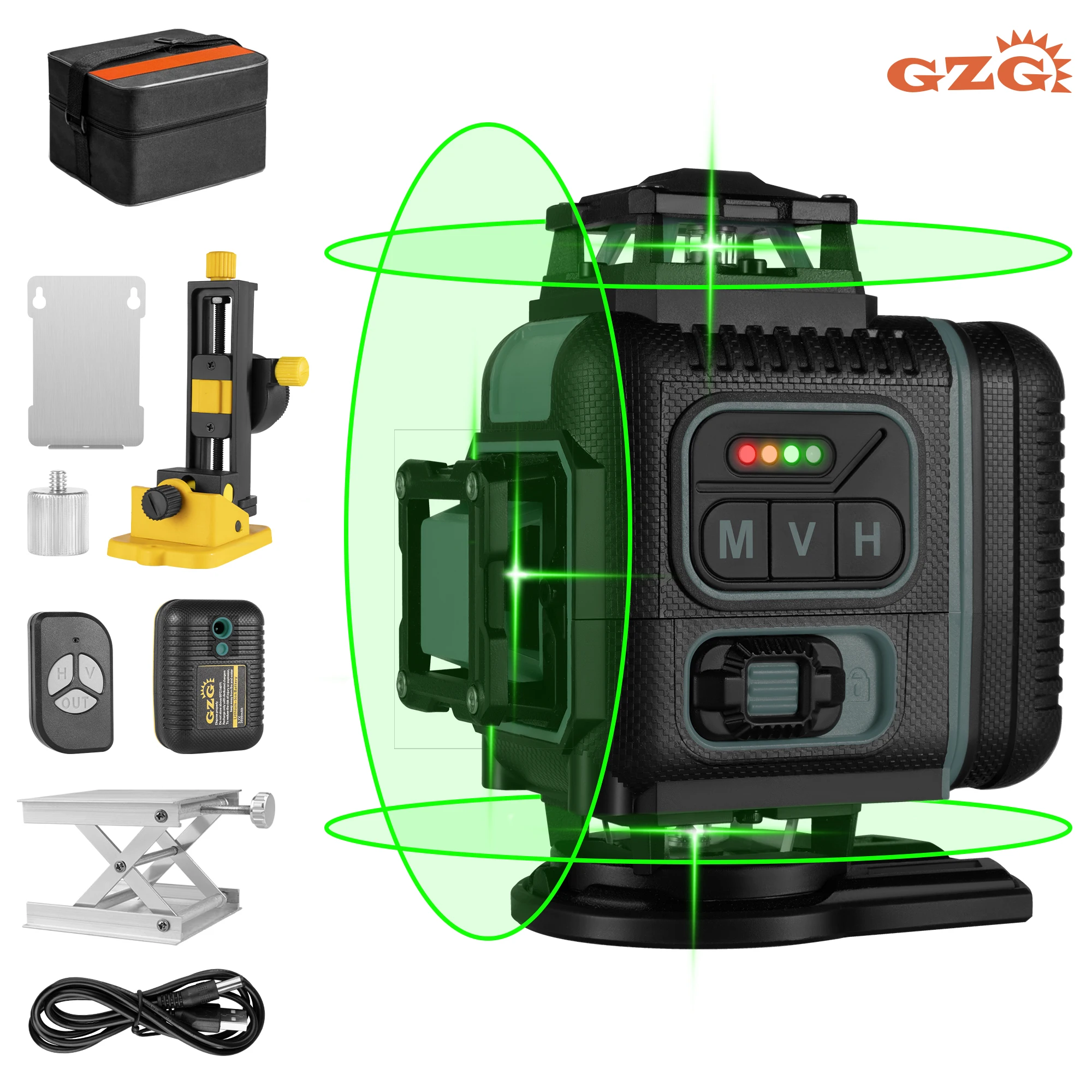 4D 16 Lines Laser Level Green Line Self-Leveling 360 Horizontal And Vertical Super Powerful Laser Level Green Beam Laser Level