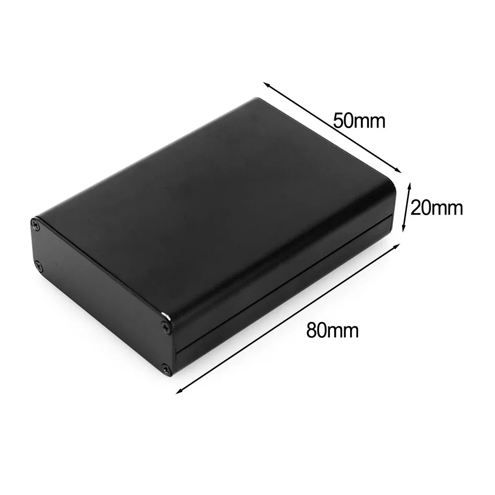 Black Aluminum PCB Instrument Box Enclosure 80x50x20mm Electronic Project Case DIY Junction Box For Electrical Components