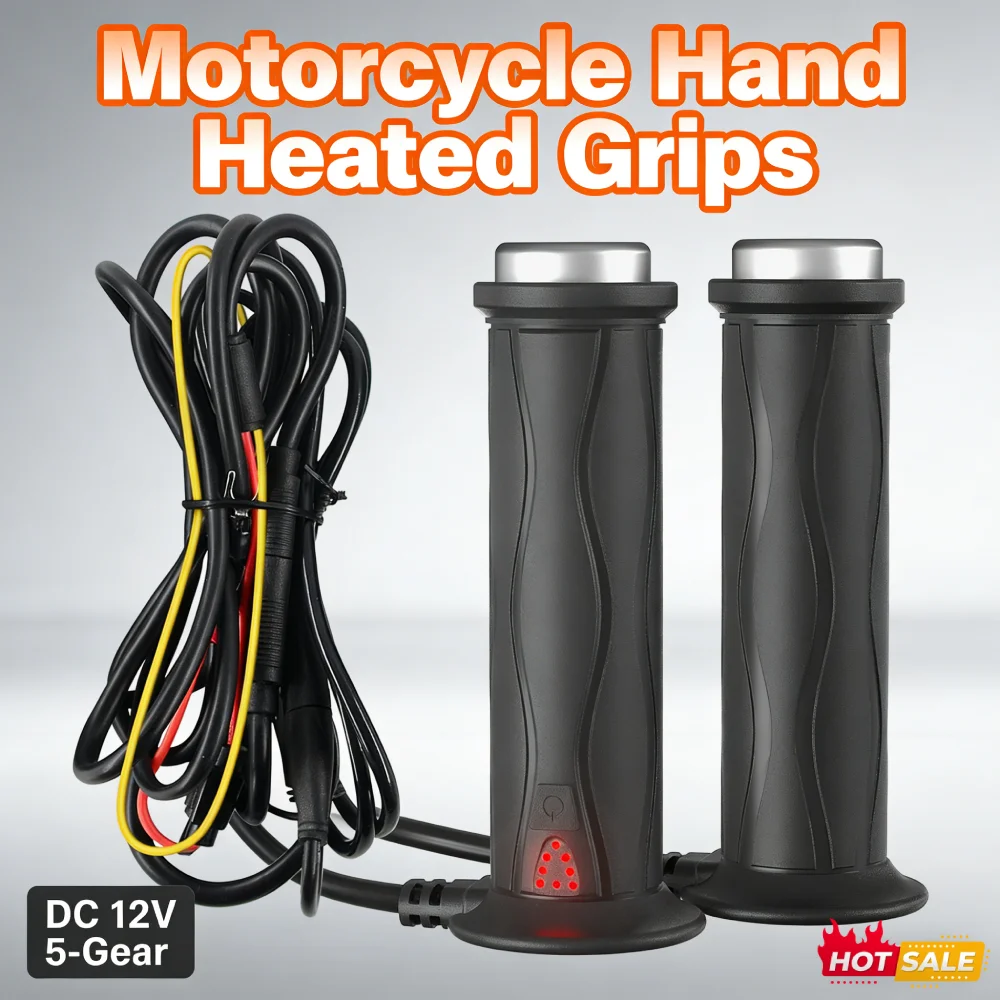 

5 Gear Adjustable Motorcycle Heating Handle DC 12V Silicone Electric Hot Grip with Smart Temperature Memory Function