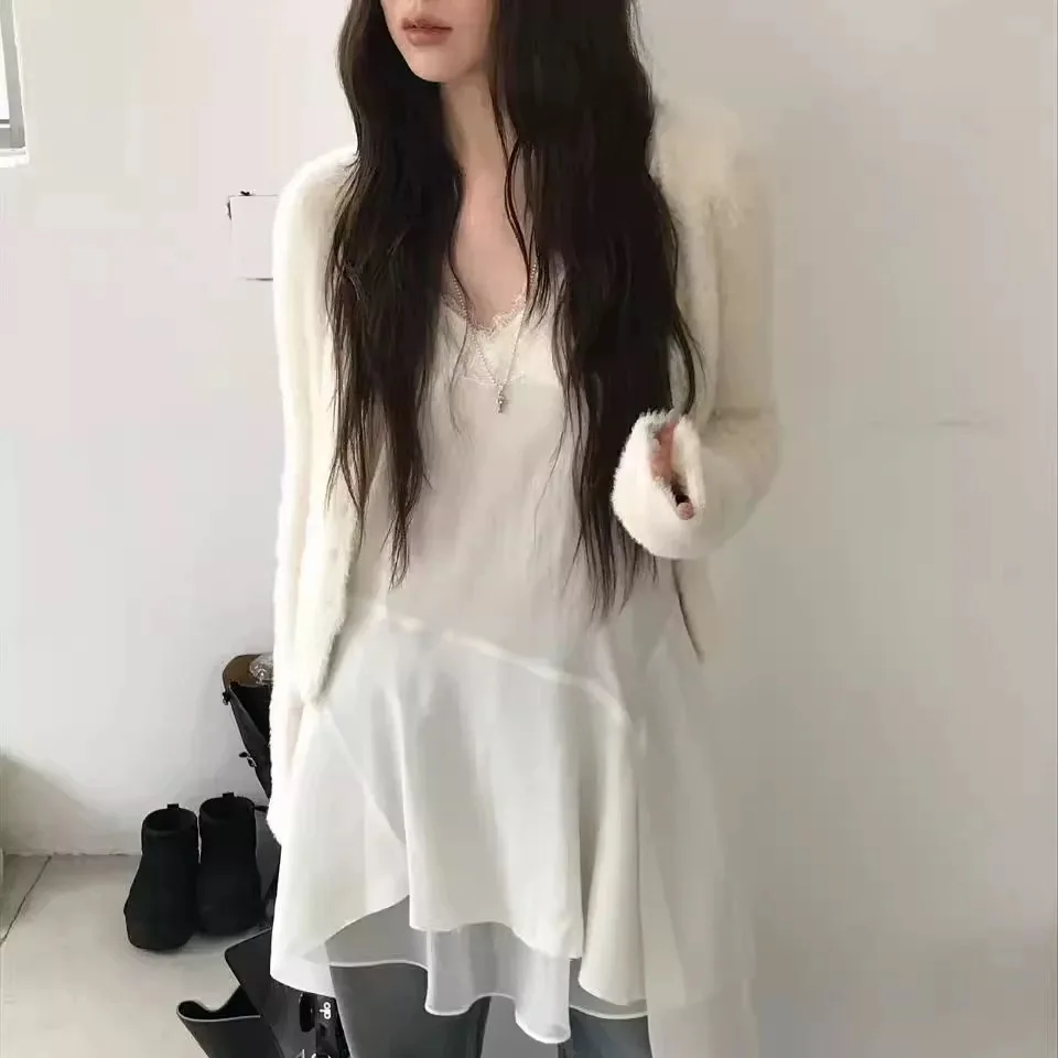 

Spring 2026 New Sle Women's Lace Trim off oulder Dr Irregular Design Slimming Universal Fit Ci Commute Friendly