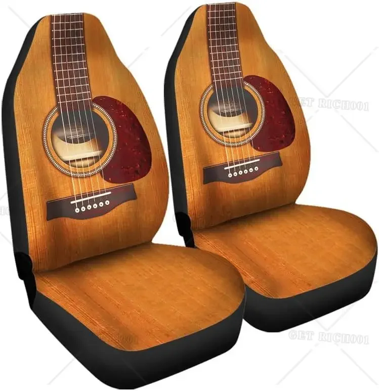 

Amantes la música Funda para asiento coche Guitarra marrón para hombres y mujeres Asiento lantero universal Decoración suave A