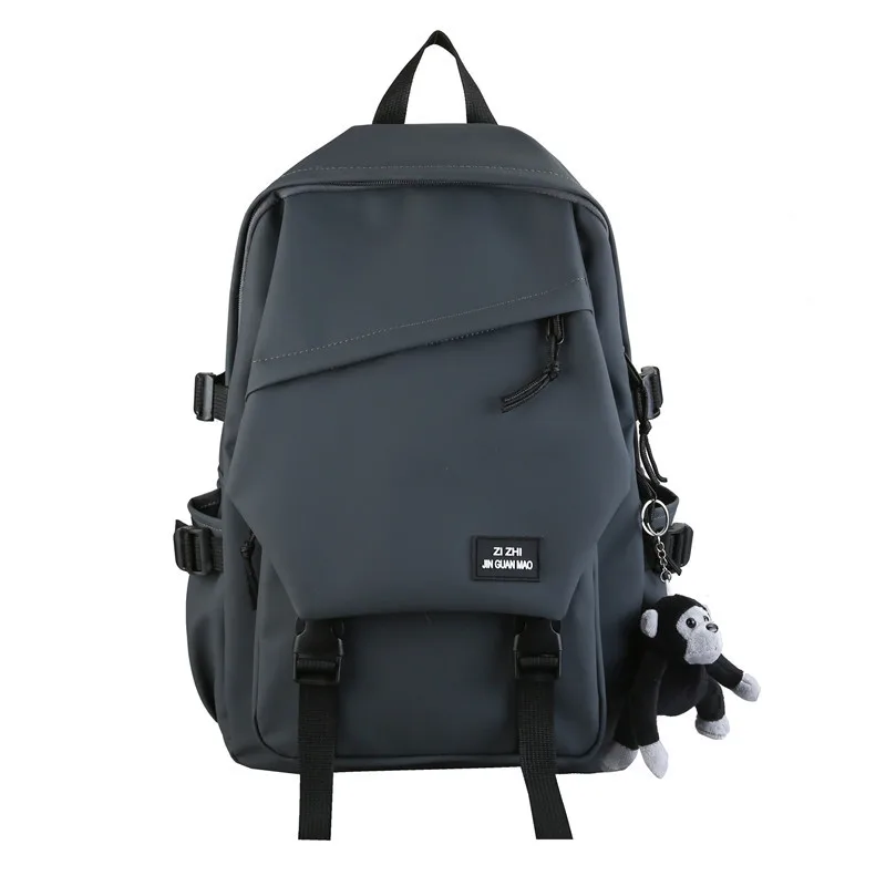 Mochila escolar Harajuku para hombre, morral negro de moda para estudiantes universitarios, resistente al agua, novedad de 2021