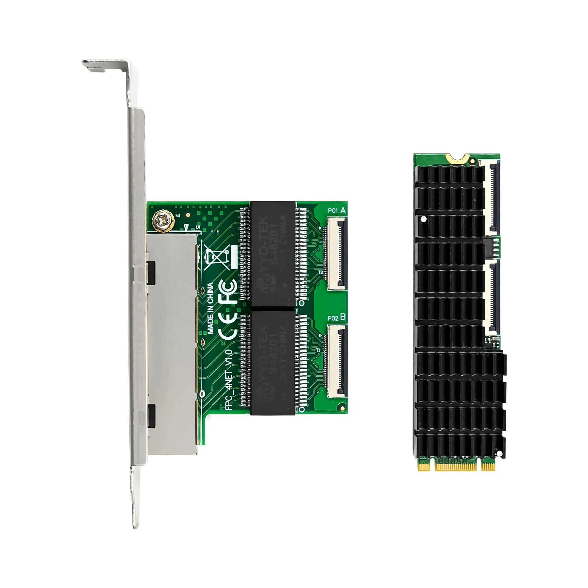 

SUNWEIT ST7272 M.2 B+Mkey Quad-1G Copper Ethernet Industrial Server NIC Realtek Chipset External Wired in Stock