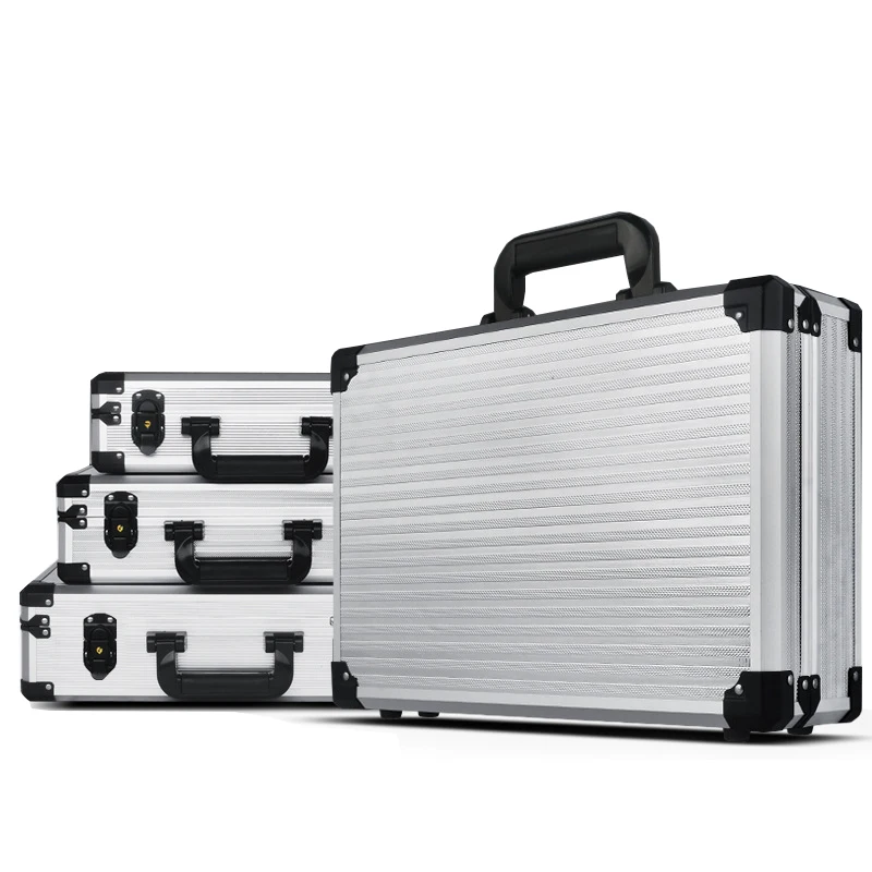 Aluminum Frame Suitcase Storage Box with DIY Sponge Panel for Camera Lens for Microphone Sound Card Mixer