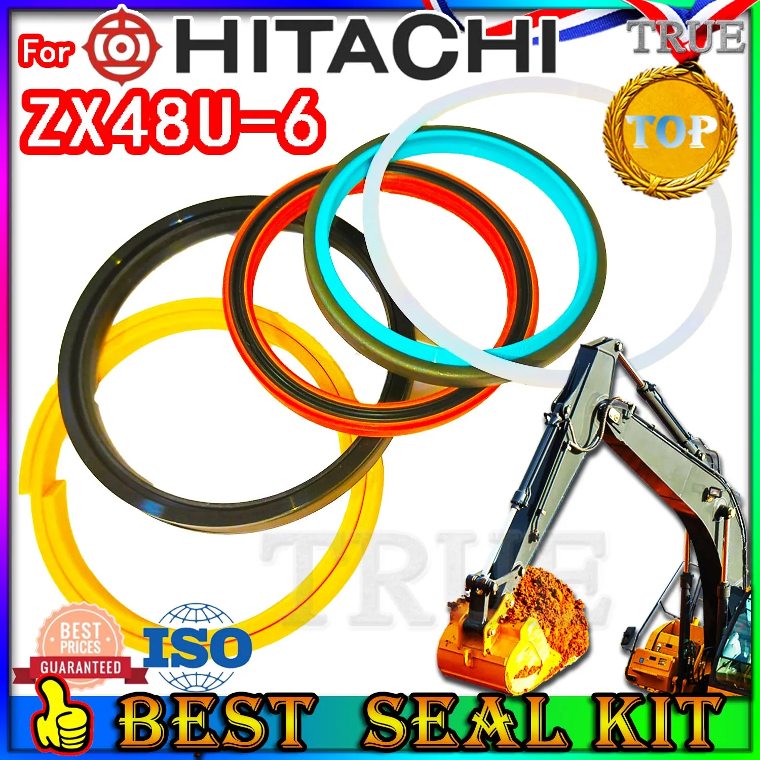 For Hitachi ZX48U-6 Oil Seal Repair Kit Boom Arm Bucket Excavator Hydraulic Cylinder Hit ZX48U 6 Rebuild Parts MOTOR Piston Rod