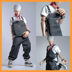1/6 1/5 Scale BJD Dolls Loose Strap Vest Cargo Jeans Base T-shirt Set for 12