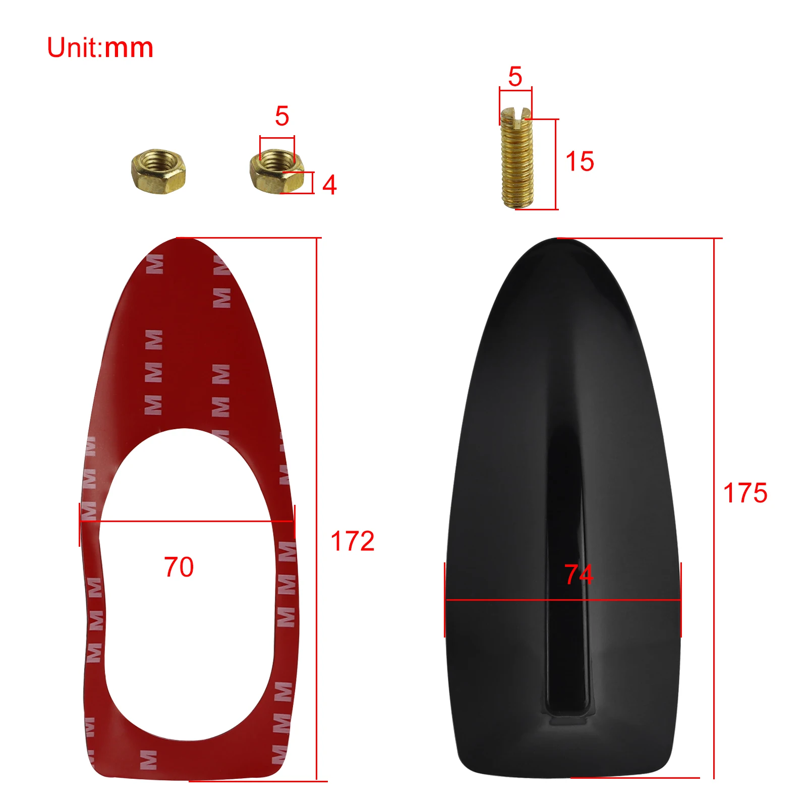 Black Car Radio Antenna Auto SUV Roof Special Radio FM Shark Fin Antenna Aerial Signal for Universal Auto Accessories