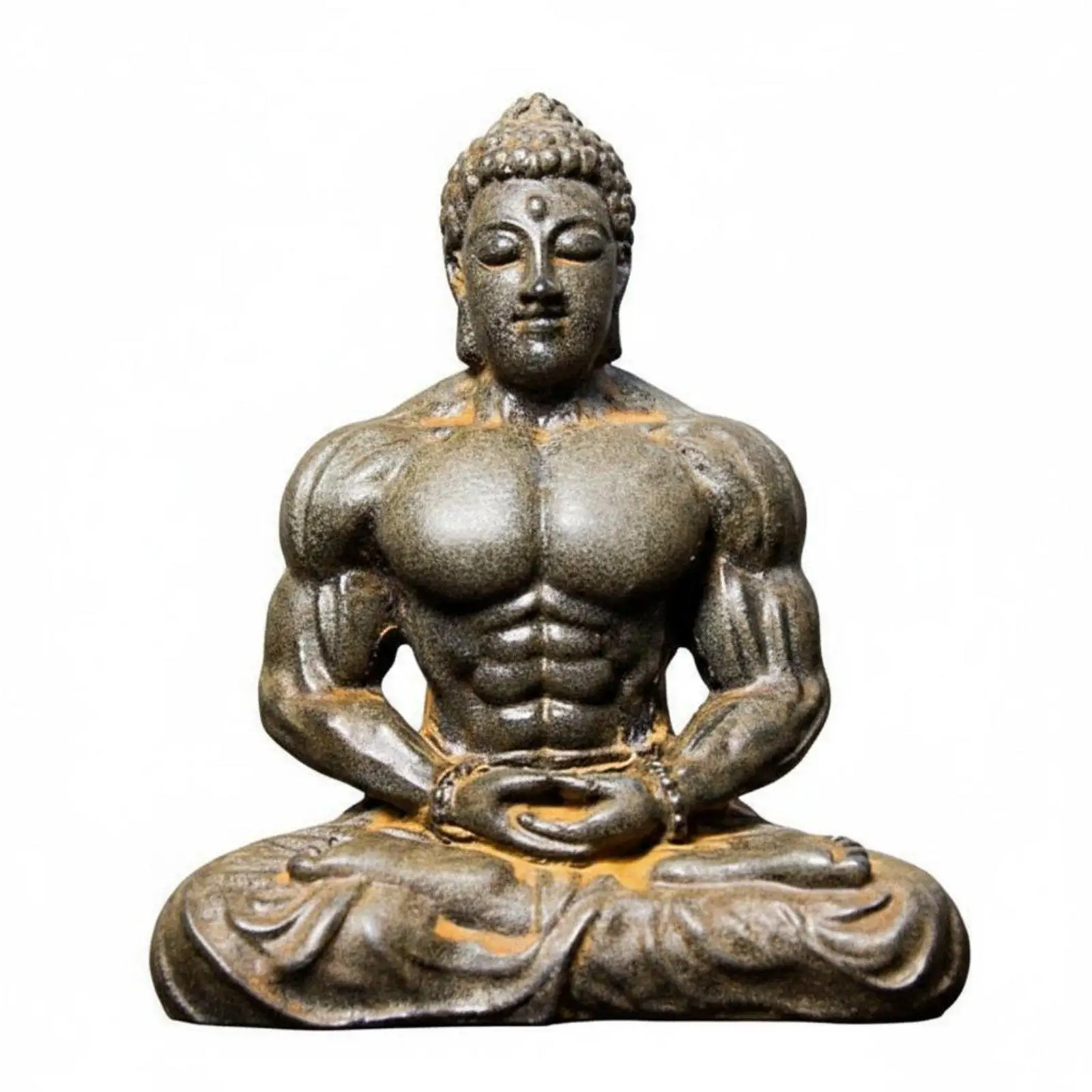 Zen Statue Bodybuilder Buddha Decorative Sculpture Resin Figurine Modern Home Office Shelf Decoration Statuette