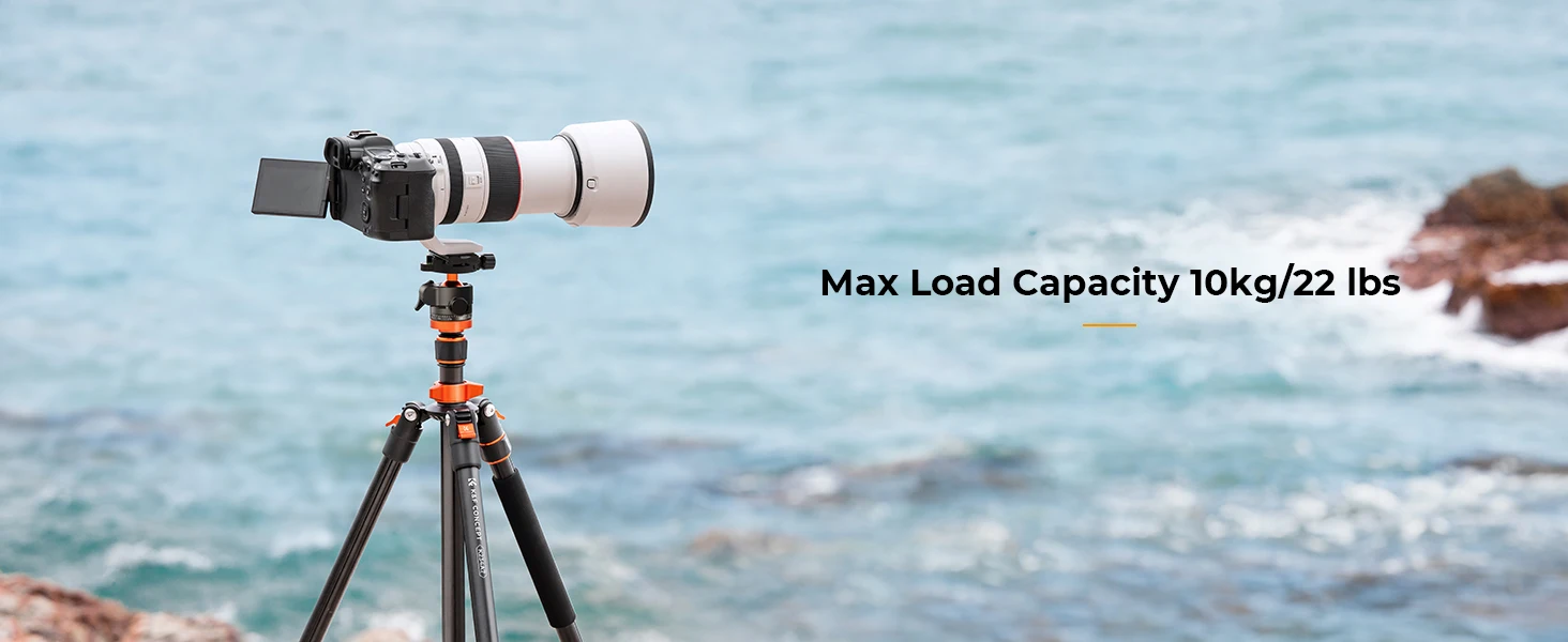 K&F CONCEPT 2 m Overhead-Aluminium-DSLR-Stativ, kompaktes tragbares Vlog-Stativ, Einbeinstativ, 22 lbs/10 kg Tragkraft, K234A7 + BH-28L Kamerastative – Detail 8