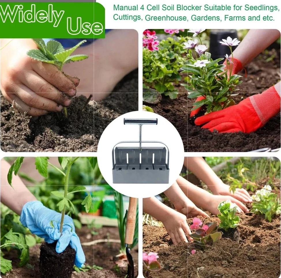 أداة صنع كتلة التربة المحمولة مقاس 2 بوصة، مانع تربة الشتلات اليدوي لمستلزمات الزراعة المنزلية والحديقة والمنزلية