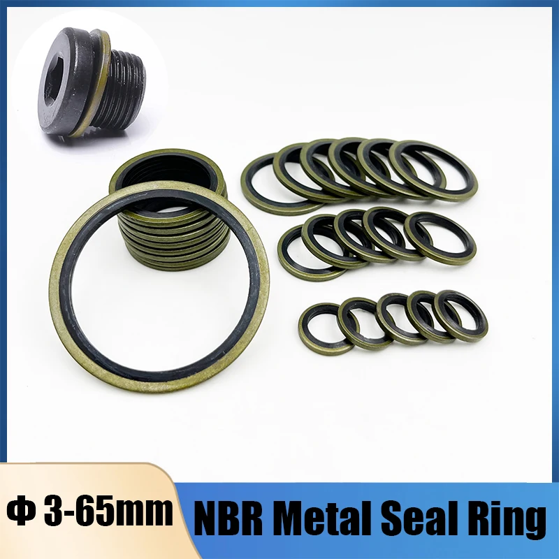 Bonded Sealing Washer Metal NBR Rubber Oil Drain Screw Plug Gasket 4/6/8/10-60mm Plumbing Gasket Wear Resistant Combined O Ring