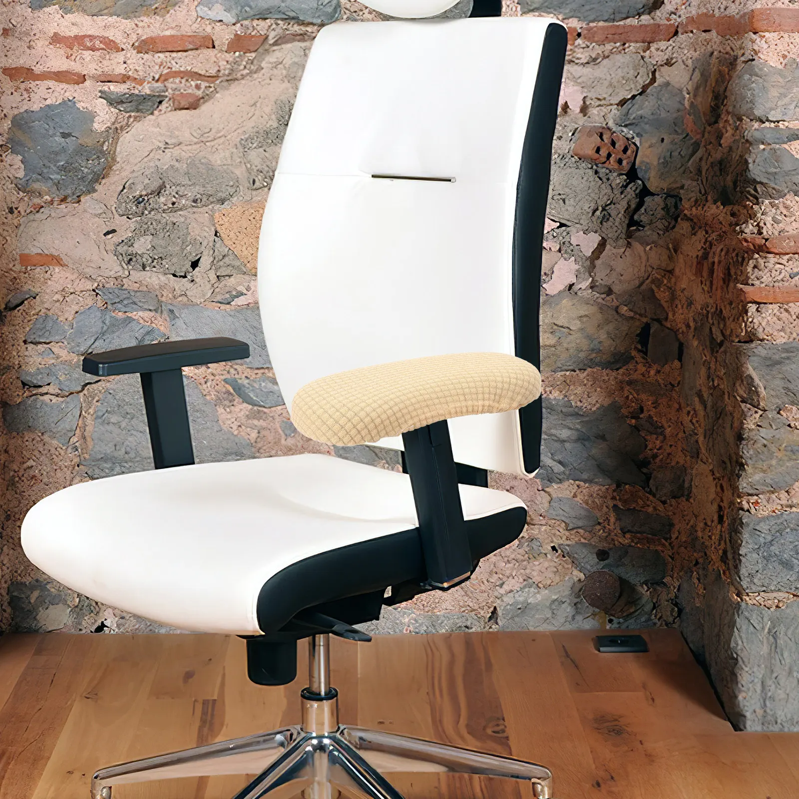 1Pair Office Chair Arm Covers Elastic Half-Cover Armrest Slipcovers Pure Color Design for Desk Gaming Office Chair