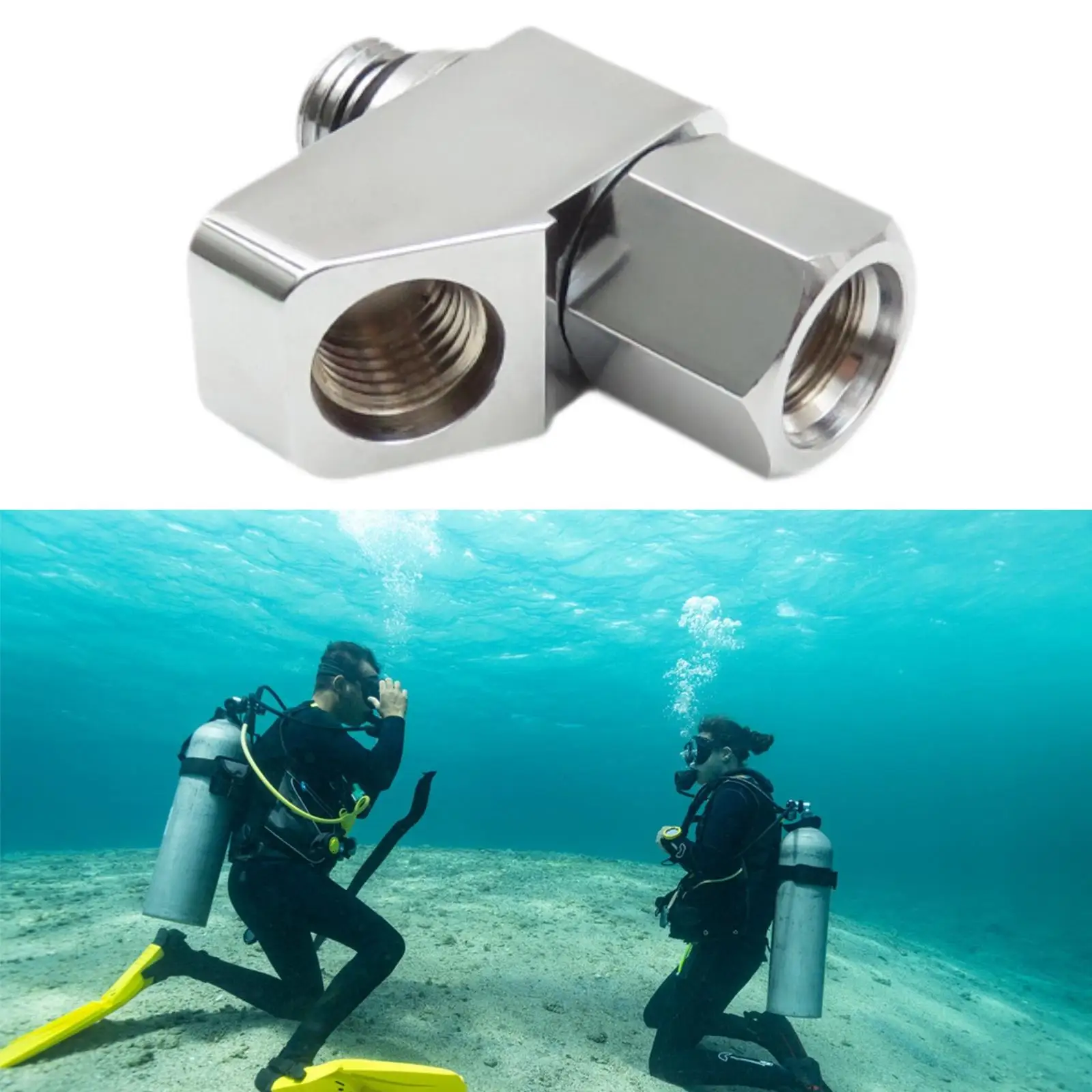 Lightweight Diving Splitter 7 16 Thread Quick Connect Adapter for Scuba Equipment and Gauge Accessory