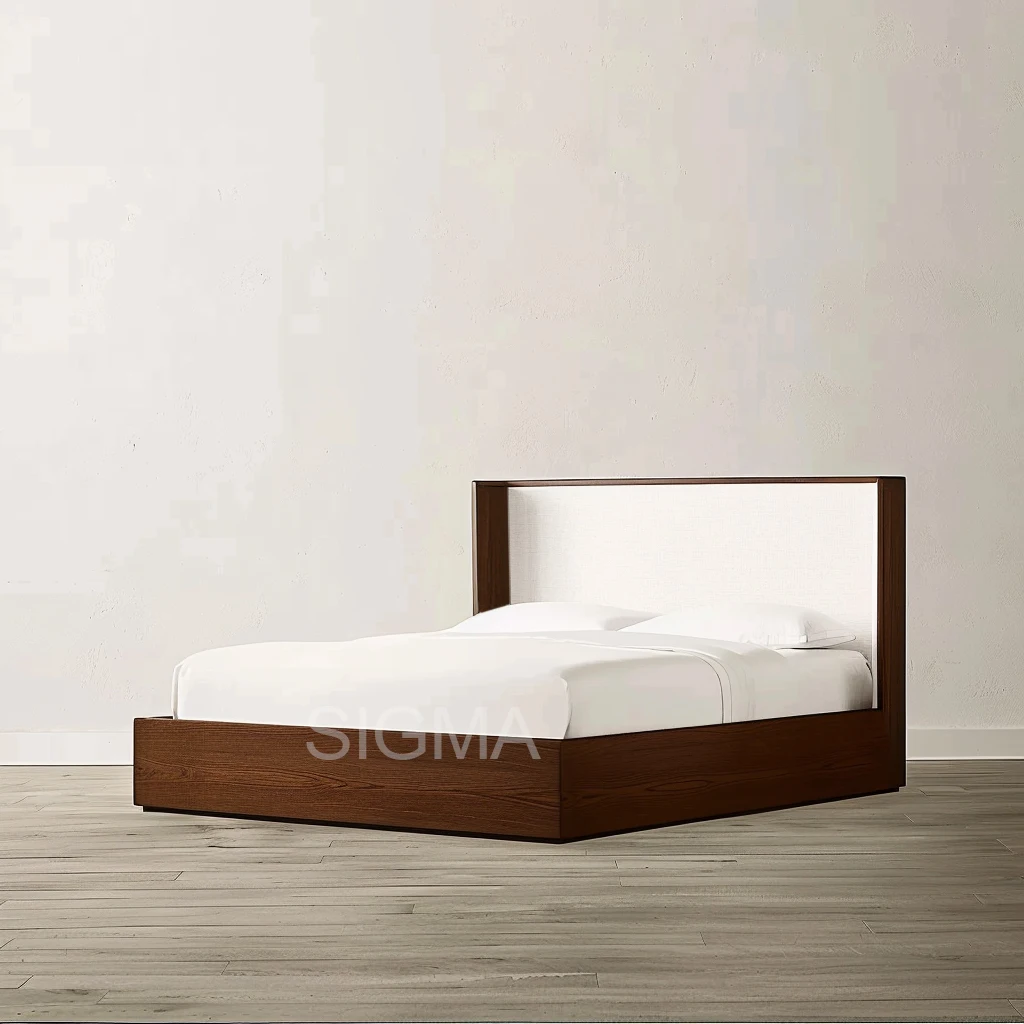 Sigma Luxury Customized Modern Customized Size Wood Bed Bedroom Set with Storage for Hotel/Villa Home