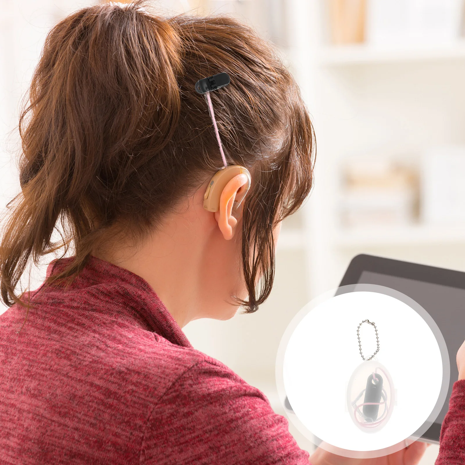 

1 комплект, зажим для слуховых аппаратов, ремешок с защитой от потери, портативная веревка Bte, прочный аксессуар для слухового аппарата для пожилых и детей, подвесная веревка Bte