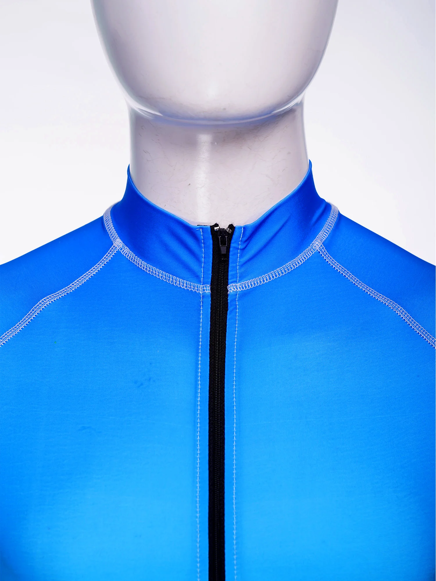 Mens Gradient Bodysuit Swimsuit Long Sleeve Zipper Quick-dry Stretchy Leotard Bathing Suit for Surfing Diving Workout Fitness