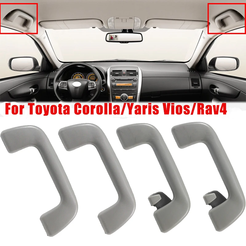 

4Pcs Interior Roof Pull Handle For Toyota Corolla /Yaris Vios 2008-2013/Rav4 2005-2012 Upper Ceiling Safety Handle Armrest