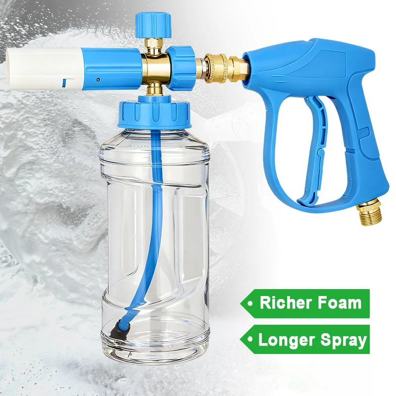 Pressure Washer Aluminum Foam Cannon Gun Kit Foam Generator Snow Foam Lance with 1/4” Quick Connector for Karcher Nilfisk Lavor