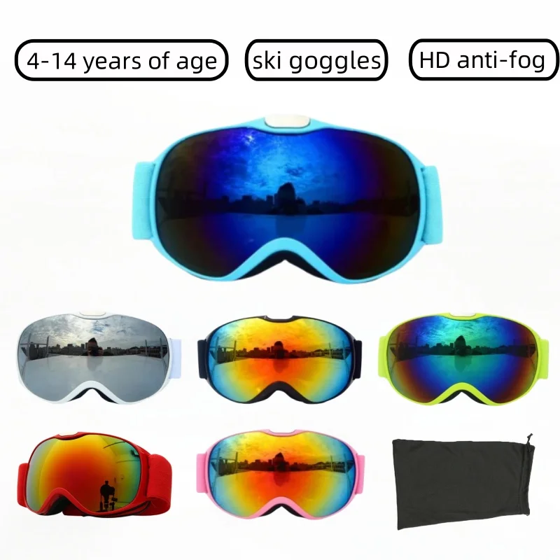 

Anti-Akidding Anti-Fog Ultraviolet-Proof Children's Ski Glasses Snowboarding Accesories Polarized Goggles Ski Glasses Age 4-14