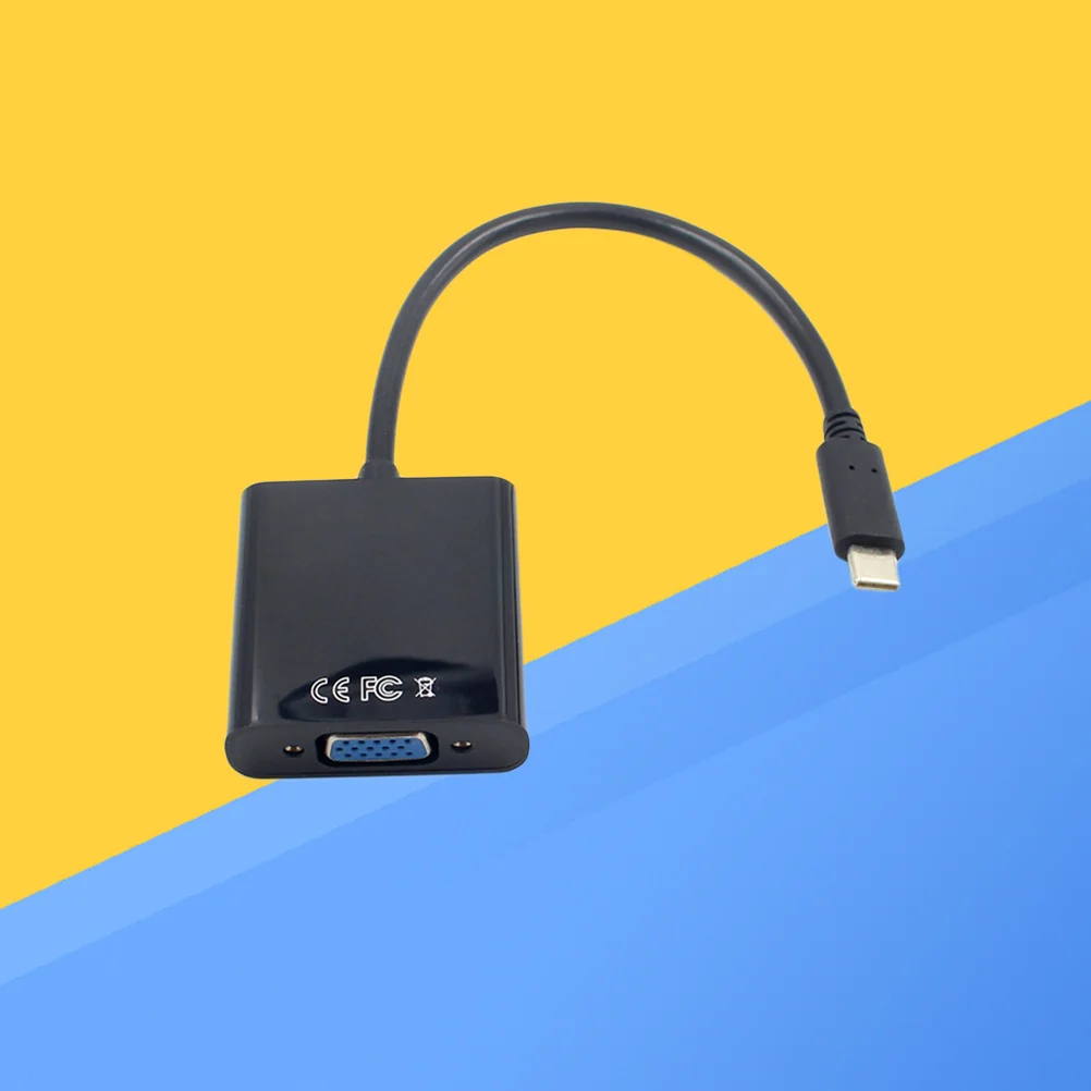 

USB 3.1 Type-C to Vga Cable 1080p Full Video Resolutions Easy to Use for Projector Monitor Black Vga Adapter