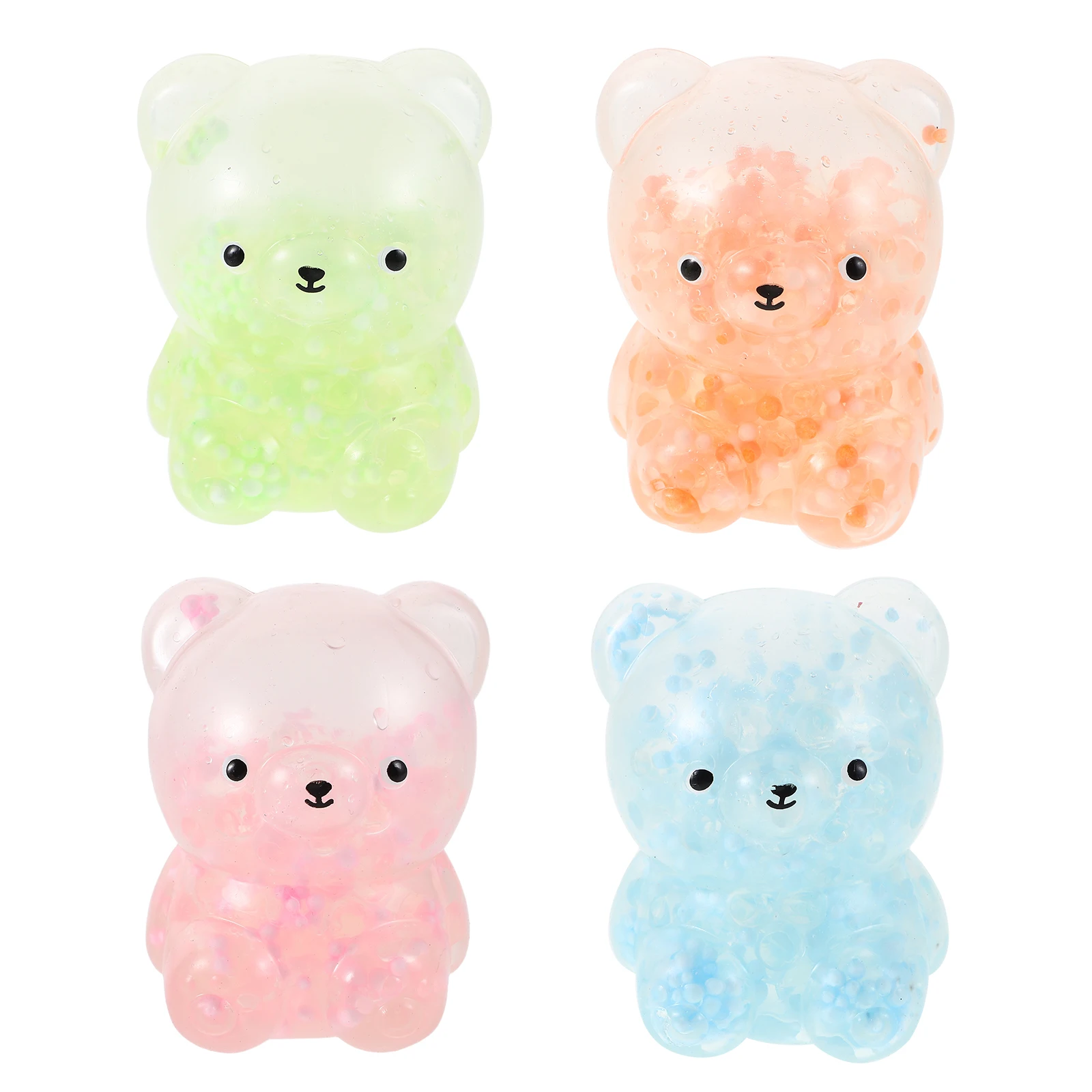 

4 Pcs Little Bear Pinching Joy Miniature Sculpture Squeeze Toys Stress Reliever Child