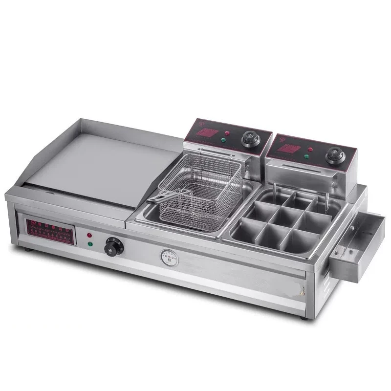 Multifunctional Home Electric Cooker Frying Pan + Deep Fryer in One; Multifunctional Oden Maker; Teppanyaki Grill; Noodle Cooker view 3
