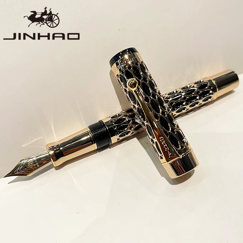 

Перьевая ручка JINHAO 100, полая серия из смолы, золотой зажим, бизнес-офис, подарочная ручка, канцелярские принадлежности, школьные принадлежности