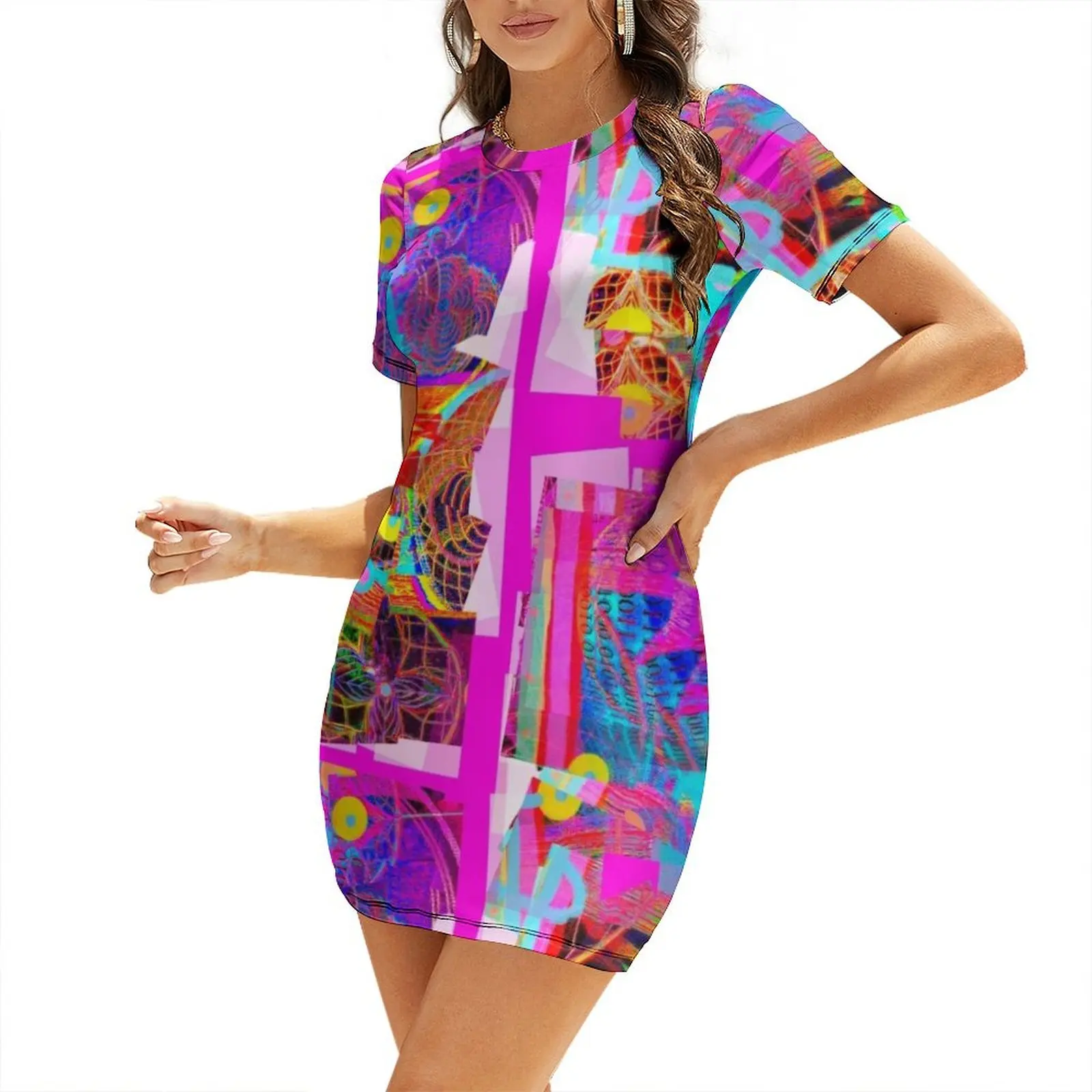 

Eccentric Short-Sleeved Dress birthday dress for women summer dress woman 2025 trendy dresses summer woman 2025