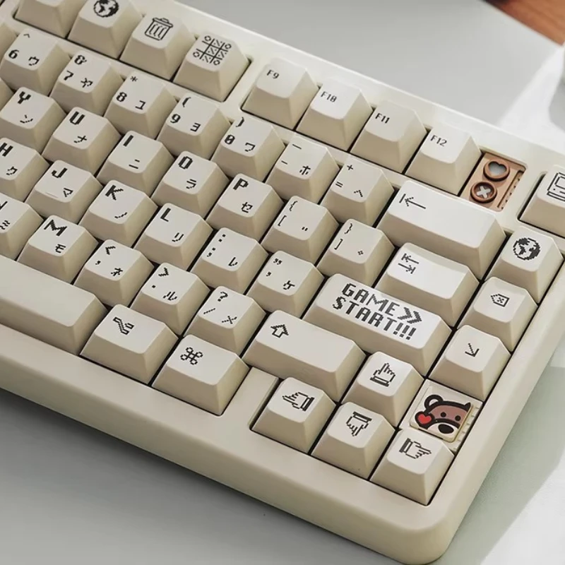 DOMIKEY Macintosh Theme Keycaps Set Customized PBT Sublimation Cherry Profile Keyboard Cap for Mechanical Keyboard Accessories