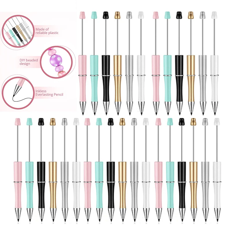 20PCS HB Writing Beaded Pencil DIY Beadable Pencil Bead Eternal Pencils Inkless Pencil Everlasting Pencil Infinity Pencil