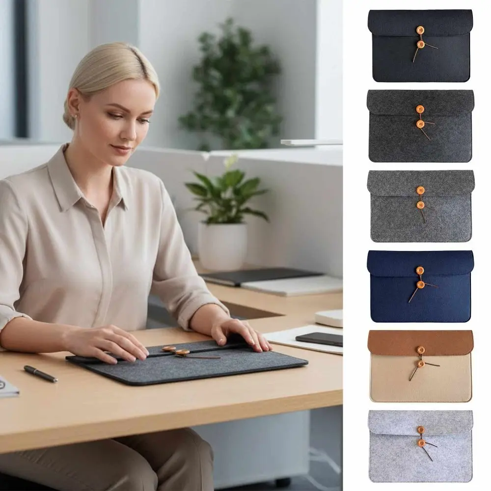 Multi-functional A4 File Bag Rope Button-type Wear-resistant Rope Button-type Briefcase Flet Archive Bag Meeting Materials