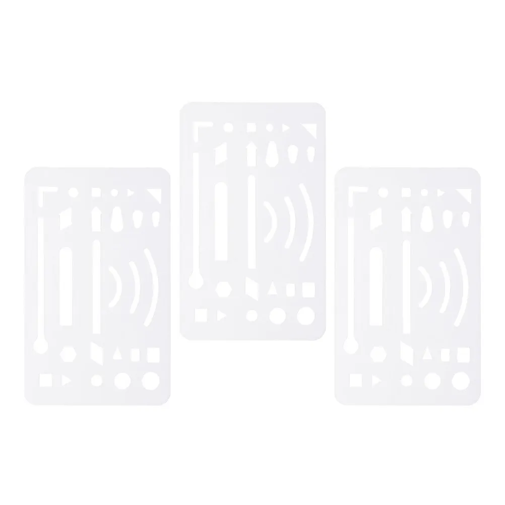 3Pcs Plastic Drawing Erasing Shield Transparent Template for Mechanical Drawing Engineering Design and Drafting Tools Technical